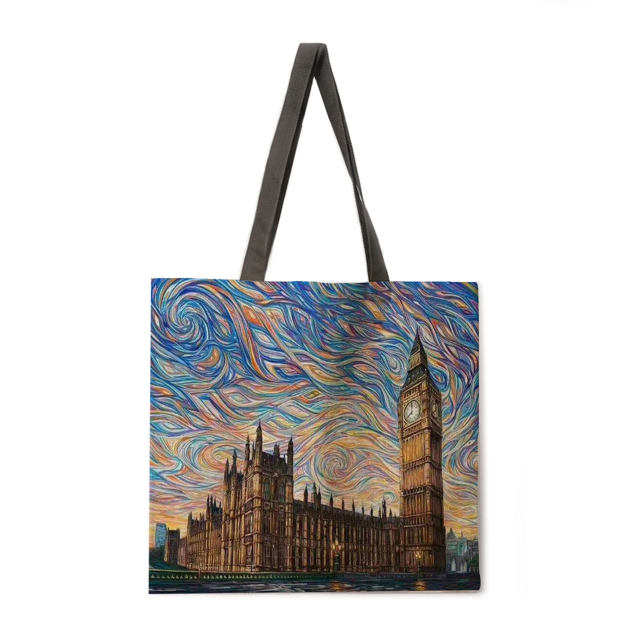 

Outdoor beach bag handbag world landmark printing handbag lady leisure handbag lady shoulder bag foldable shopping bag