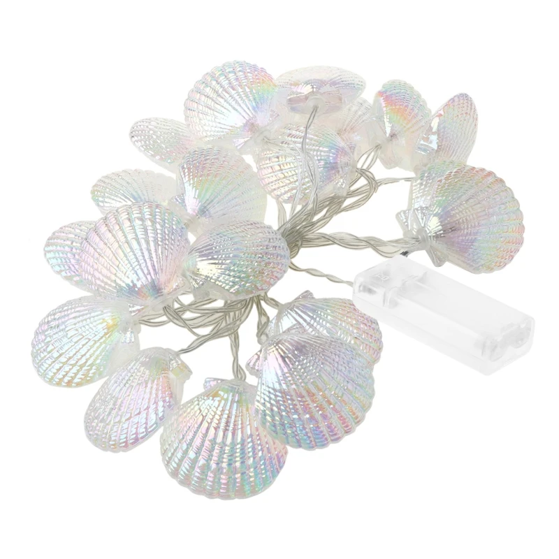 Seashell Starfish Conch Light String LED 3000K Warm White Garland Lights for Christmas Tree Wedding Party Home Indoor Decoration | Лампы и