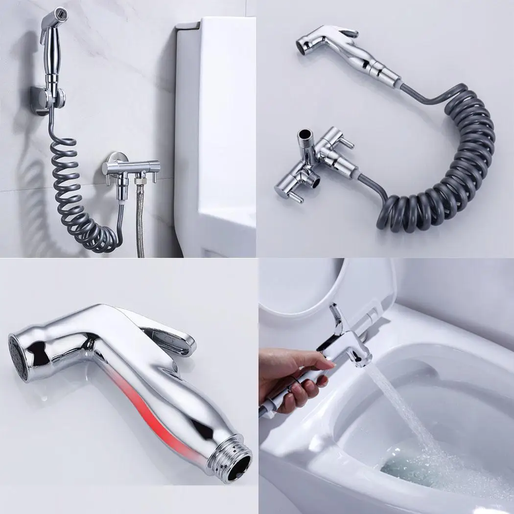 Ручной набор для слива туалета регулируемый усилитель серебряный пистолет