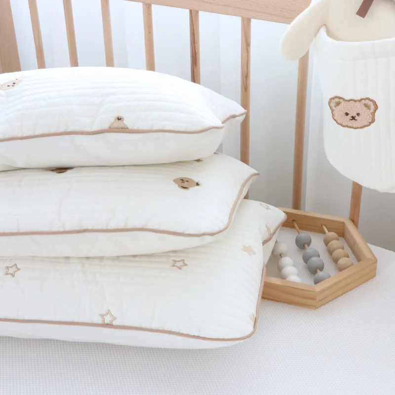 Almohada de algod&oacute;n bordada para beb&eacute;, ropa de cama para reci&eacute;n nacido, 30x50CM-2