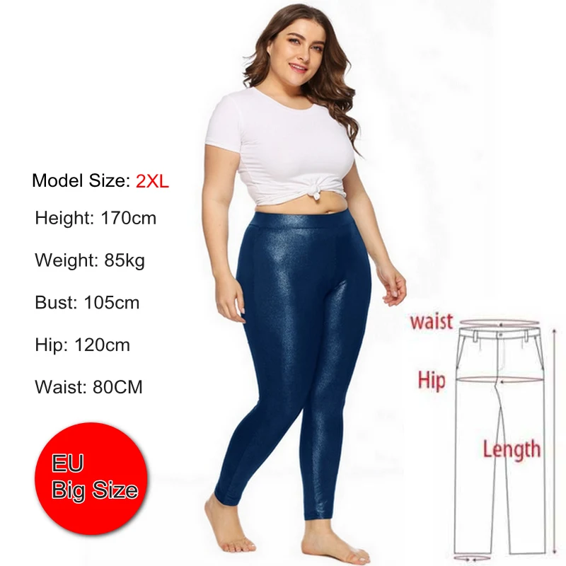 Женские леггинсы размера плюс однотонные модные сексуальные облегающие 5XL