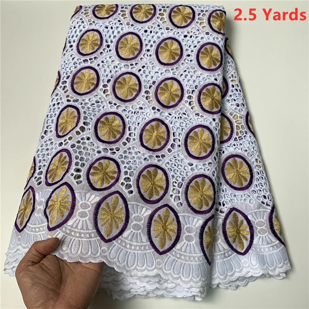 

Swiss Voile Lace in Switzerland 100% Cotton African Lace Fabric Embroidery 2.5yards Swiss Lace Fabric For dress HZ1094