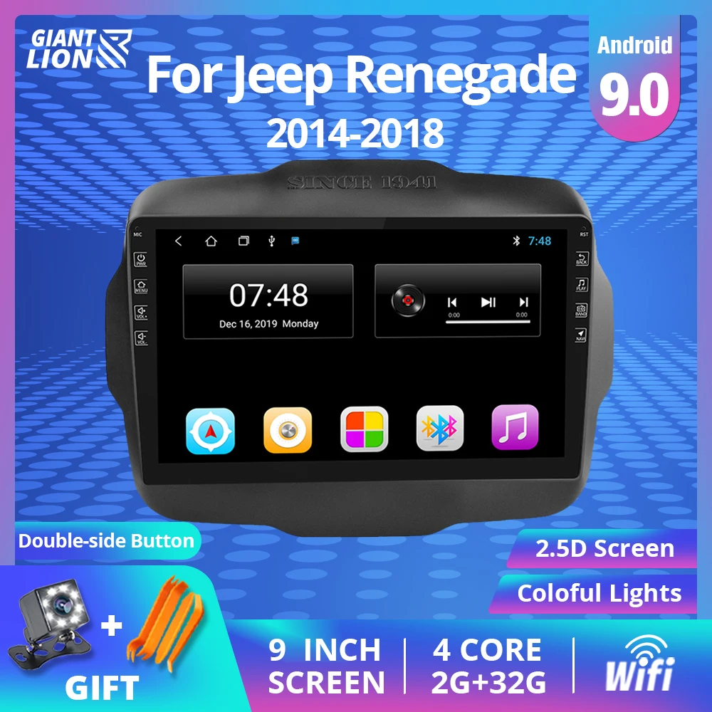 Автомобильный радиоприемник IPS Android 9 0 магнитола для Jeep Renegade 2016 2018 стерео Avto No 2din
