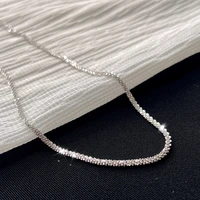 2021 new trend s925 silver necklace gypsophila plain female clavicle chains neck collar necks chain sparkling torsion jewelry