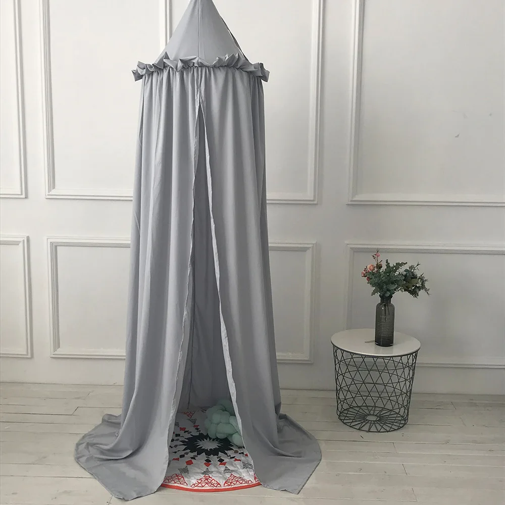 

Lace Tencel Cotton Baby Room Mosquito Net Kid Bed Curtain Canopy Round Crib Netting Tent Decoration Bedroom Girl Canopy Cot