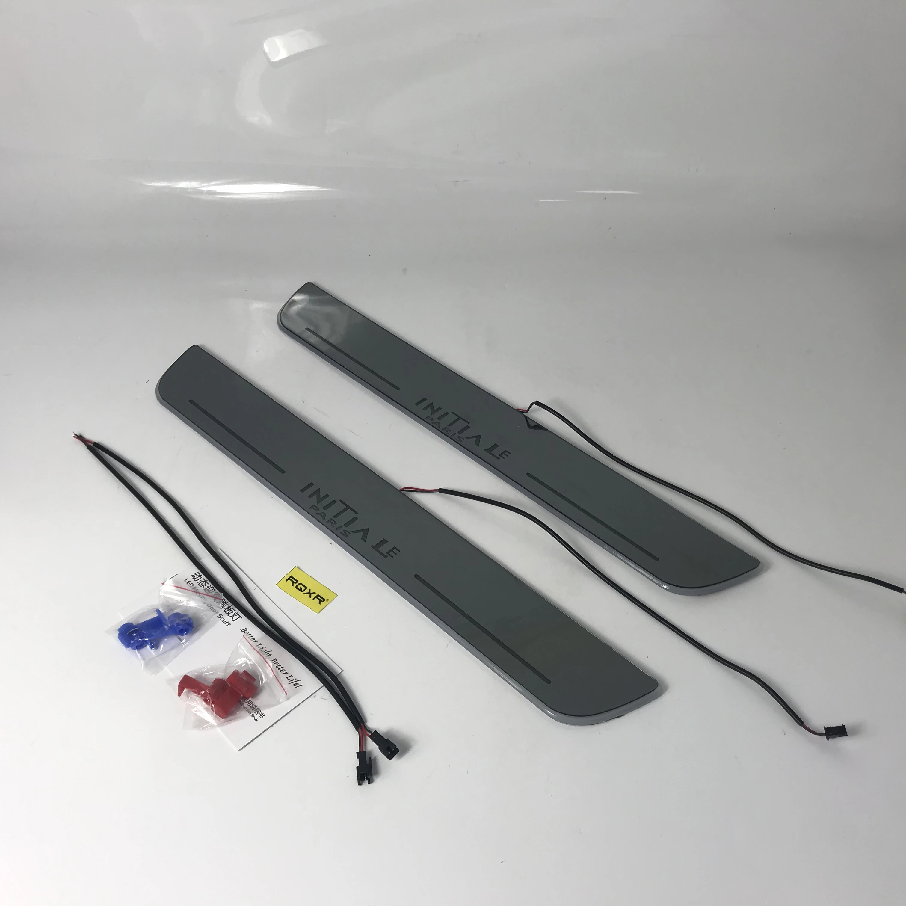 

RQXR led moving door scuff for renault talisman koleos dynamic door sill plate flat lining overlay flow/fixed light