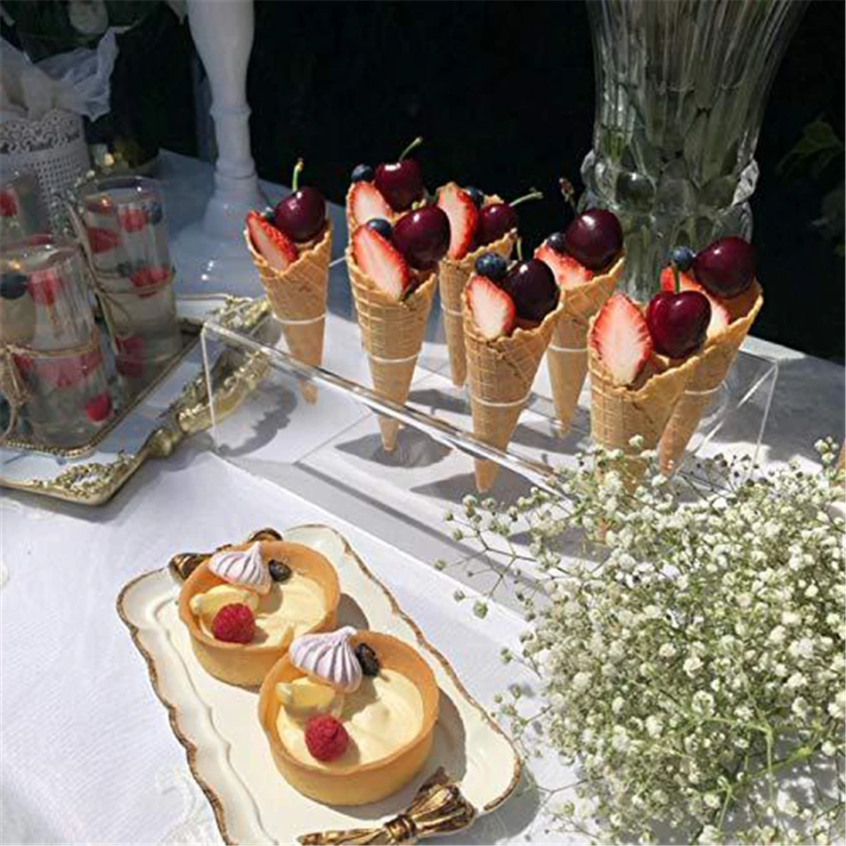 6 отверстий конус для мороженого конфетный акриловый каботажный торт конусная