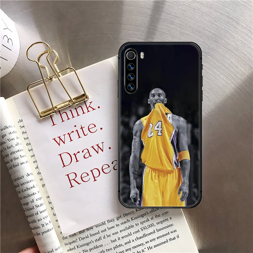 

Basketball Kobe 24 Bryant Phone Case Cover For Xiaomi Redmi Note 7 7A 8 8T 9 9S 9A 10 K30 Pro Ultra Black 3D Silicone Hoesjes