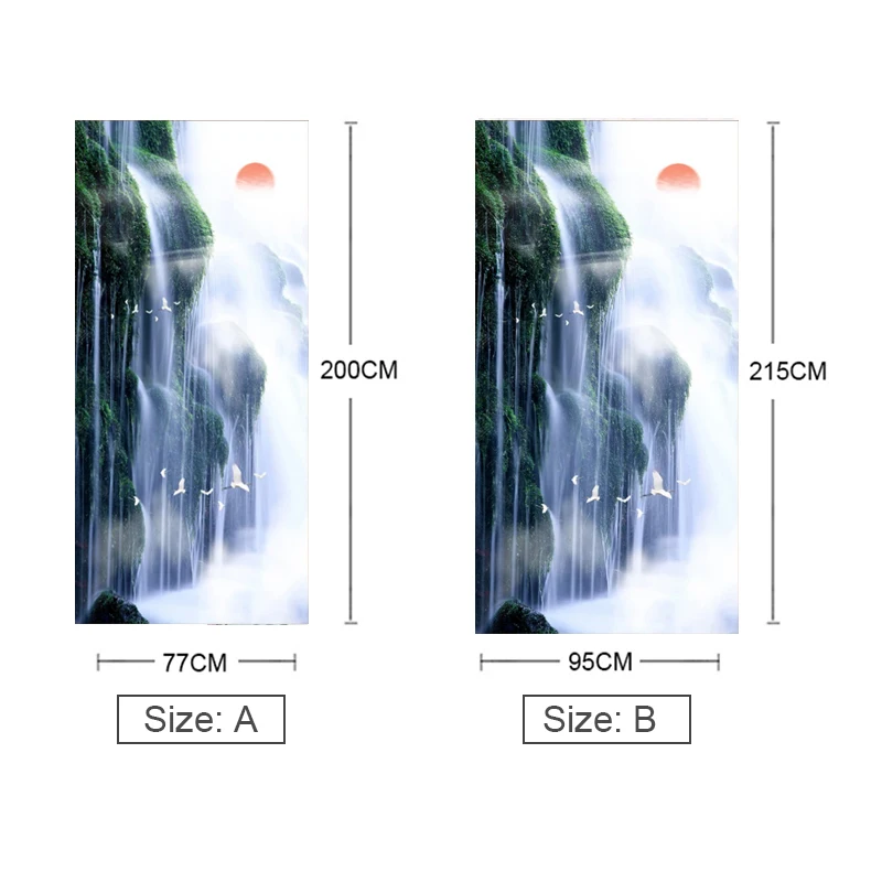 3D наклейка на дверь Настенная роспись искусство природный пейзаж водопад обои
