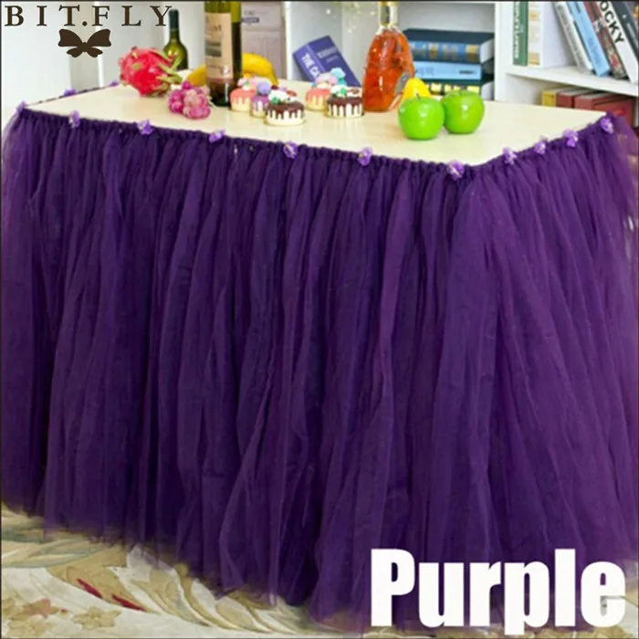 purple 29 цветов, полиэстер, однотонная 100*80 см юбка-пачка для стола, рождественские принадлежности,, свадебная фатиновая юбка - Цвет: purple