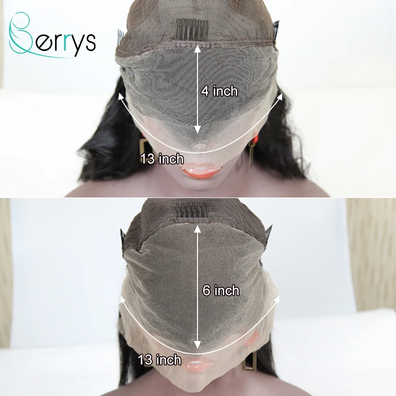 Berryshair малазийские 100% натуральные волосы 13x6 парики из человеческих волос с