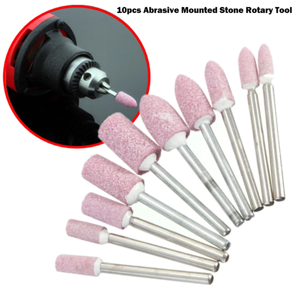 

10pcs 1/8" Abrasive Mounted Stone Rotary Tool Wheel head for DIY Grinding Polishing