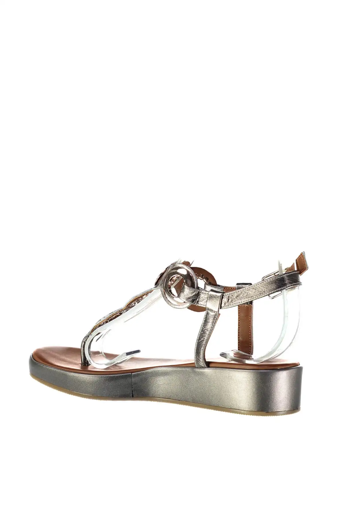 Женские медные сандалии из натуральной кожи с жемчугом коллекция 120130005435