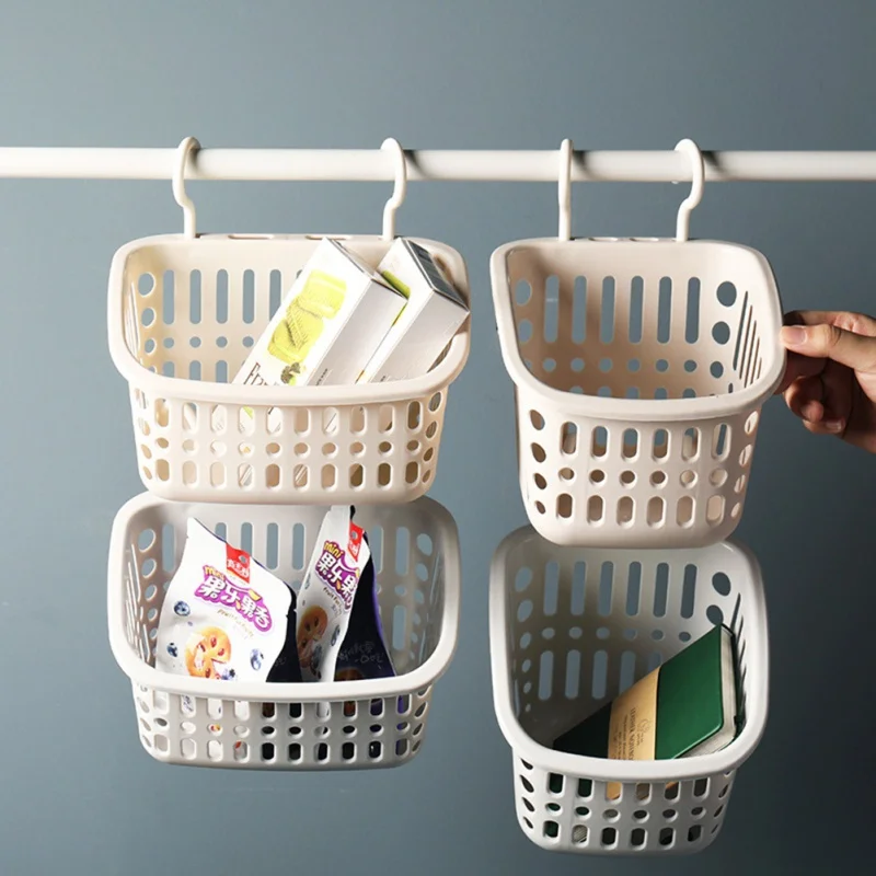 

Household hook storage basket kitchen hanging basket toilet bathroom cosmetics storage basket plastic basket storage basket