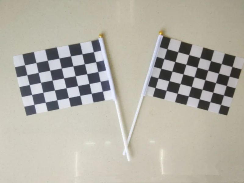 1/4Pcs Checkered Flags Racing Polyester Black and White Flag for Party Sport Events 14 x 21CM | Дом и сад