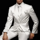 Мужские облегающие костюмы, Модный классический официальный деловой блейзер из 3 предметов, мужской свадебный костюм для шафера, смокинг, мужской костюм (пиджак + жилет + брюки)
