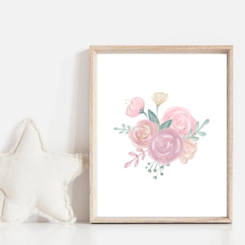 Картина на холсте с изображением балерины цветов розового и золотого | Дом сад