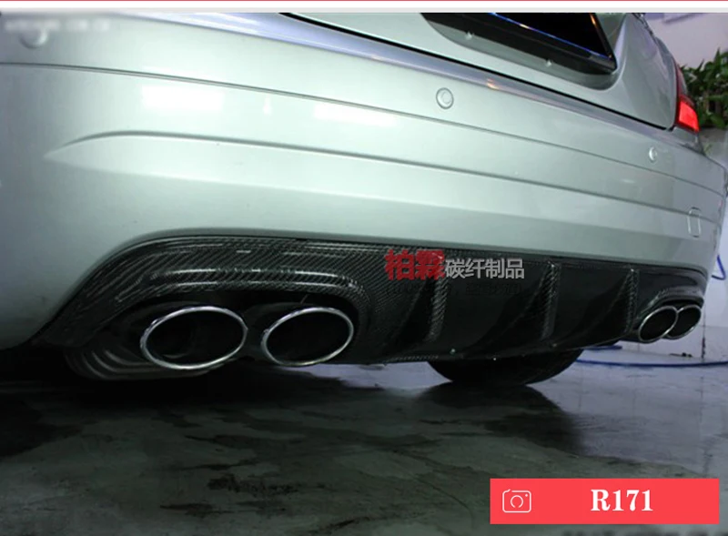 Углеродное волокно задний бампер спойлер Диффузор Крышка для Benz SLK Class R171 R172 SLK200
