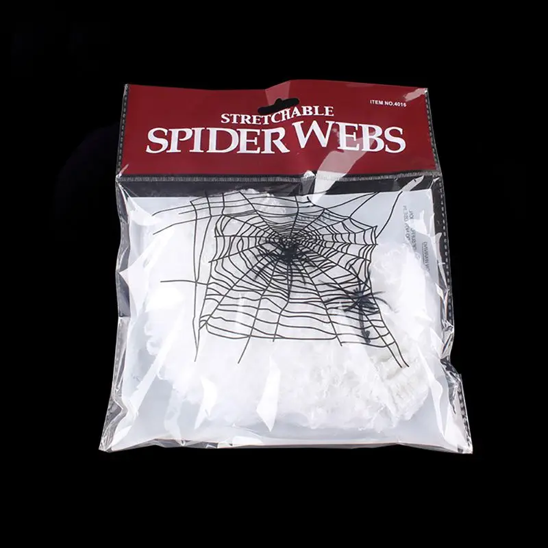 Хэллоуин Страшные вечерние сцены реквизит белая эластичная паутина паук веб