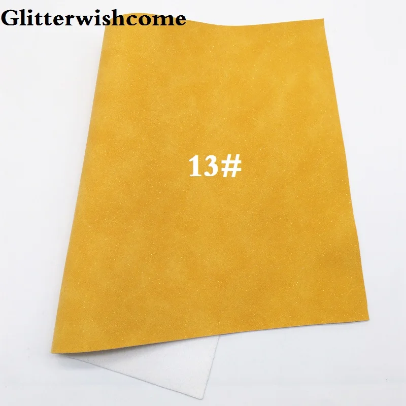 13 Glitterwishcome 21X29 см А4 Размер синтетическая кожа, замша кожа с блестками, искусственная из искусственной кожи Ткань Винил для бантов, GM036A - Цвет: 13