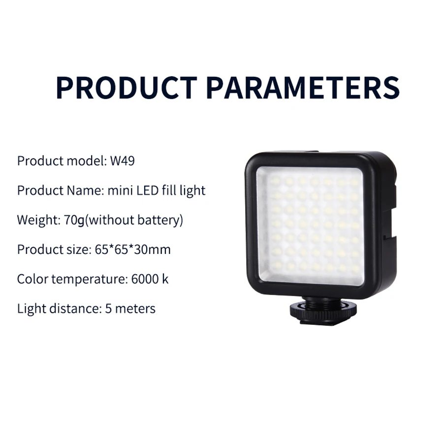 

MAMEN MINI 49 LED Photography Video Light On Camera Lighting Lamp For Youtube Live Dimmable Lighting Lamp Studio Makeup For DSLR