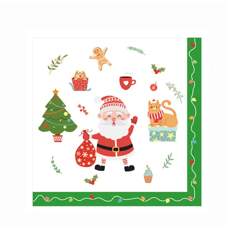 44 ПК Merry для рождественской вечеринки одноразовая посуда Бумага пластины чашки