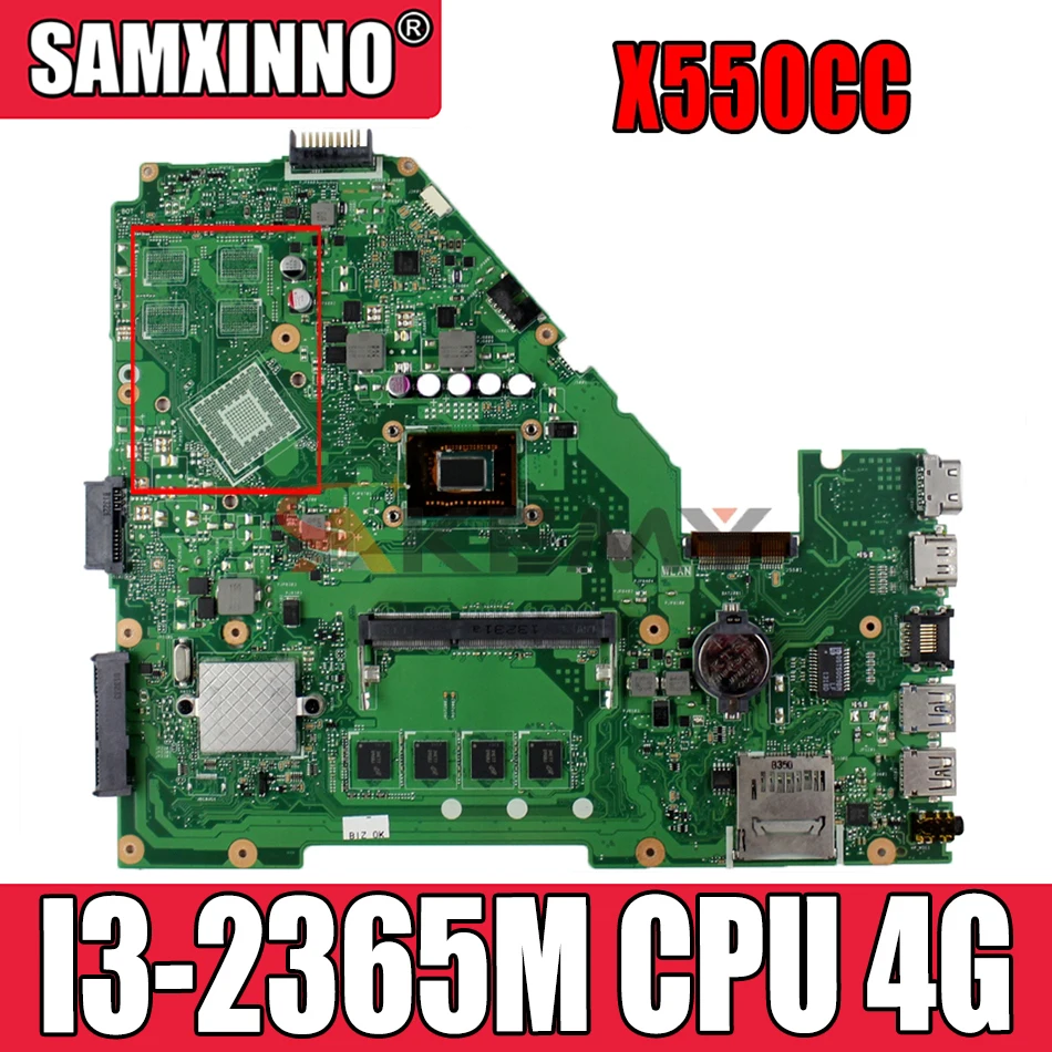 

Akmey X550CC For Asus X550CA R510C Y581C X550C X550CL laptop motherboard I3-2365M CPU 4G tested 100% work original mainboard