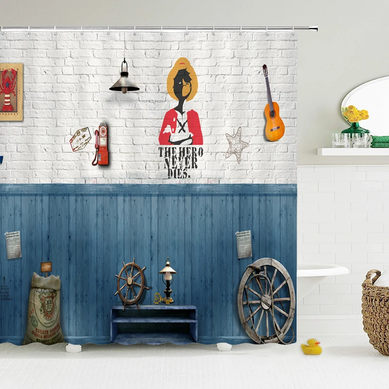 Мультяшная детская занавеска для душа водонепроницаемая ванной мальчика