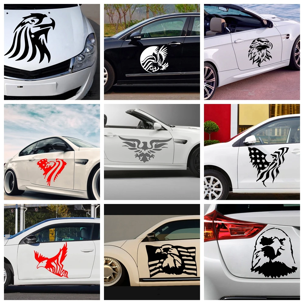 

Забавный Орел автомобиля Стикеры Творческий двери автомобиля наклейки на ручку двойной Цвет дизайн Стикеры s виниловые наклейки