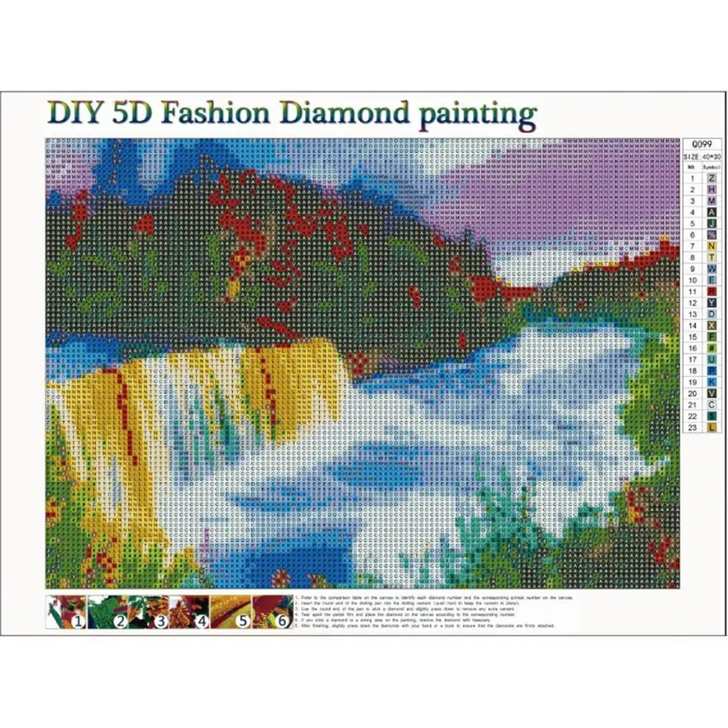 DIY горный хрусталь пейзаж живопись набор вышивка кристаллами вышивки крестом как