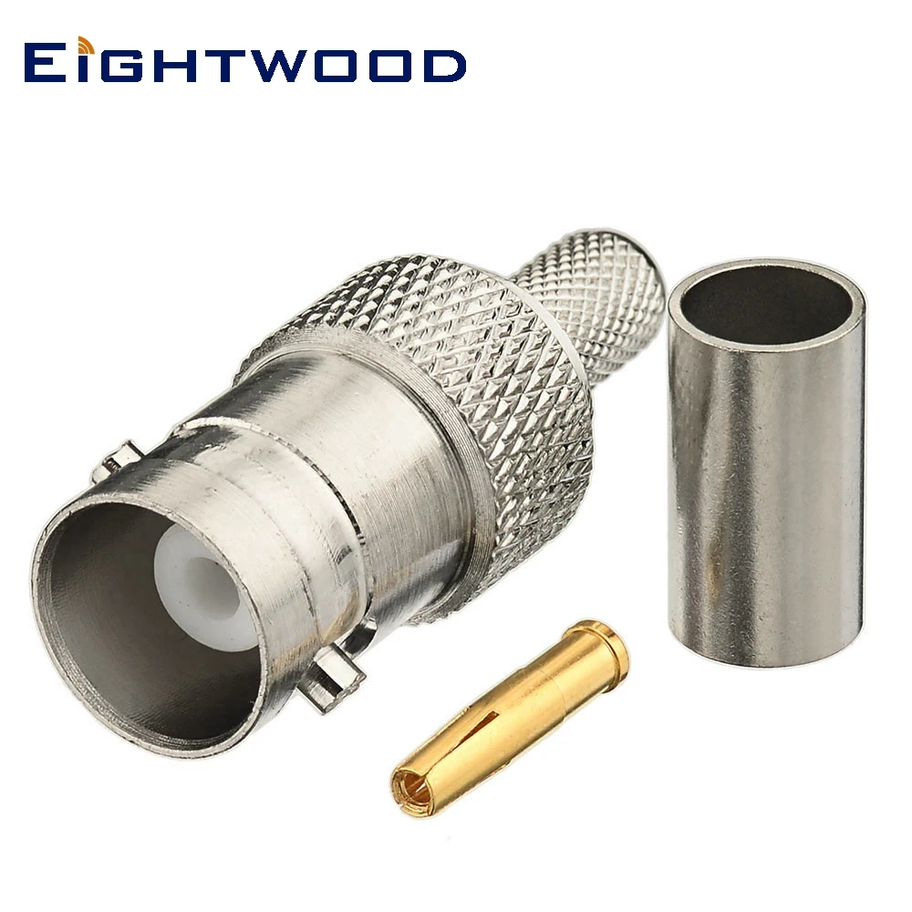 Eightwood 10 шт. BNC обжимной разъем Женский RF адаптер LMR195 RG58 кабель для антенны Телеком