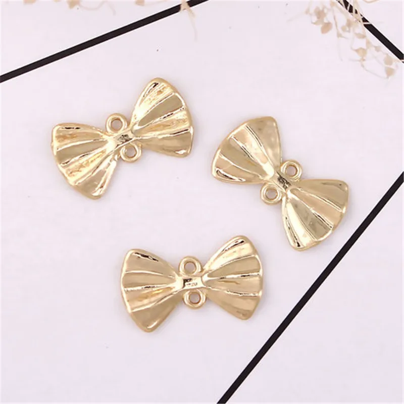 

DoreenBeads Fashion Zinc Based Alloy Connectors Bowknot Gold Color Jewelry DIY Findings Accessories Components Charms, 20 PCs