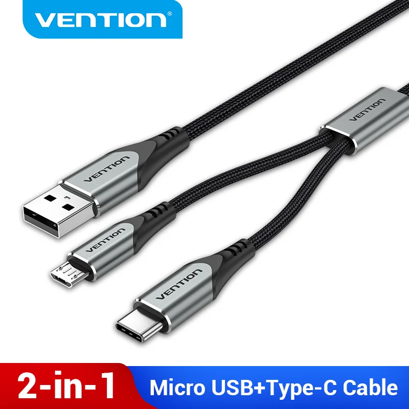 Vention USB Type C кабель для Huawei Mate 30 P40 Pro 2 в 1 Micro зарядки данных Samsung Xiaomi зарядный - купить