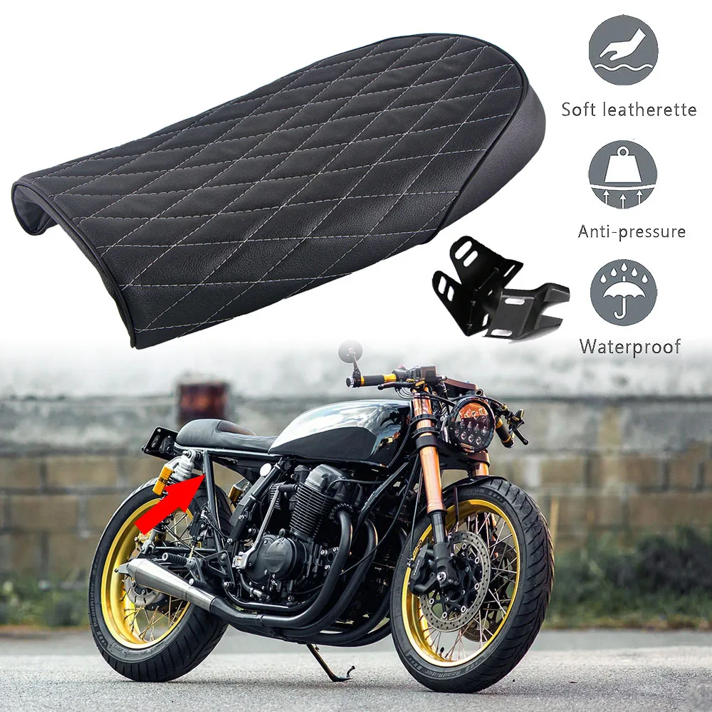 

Мотоциклетное винтажное сиденье Кафе Racer Scrambler, ретро седло Hump для Honda CG CB750 CB200 CB350 CL350 CB400/550 для KAWASAKI
