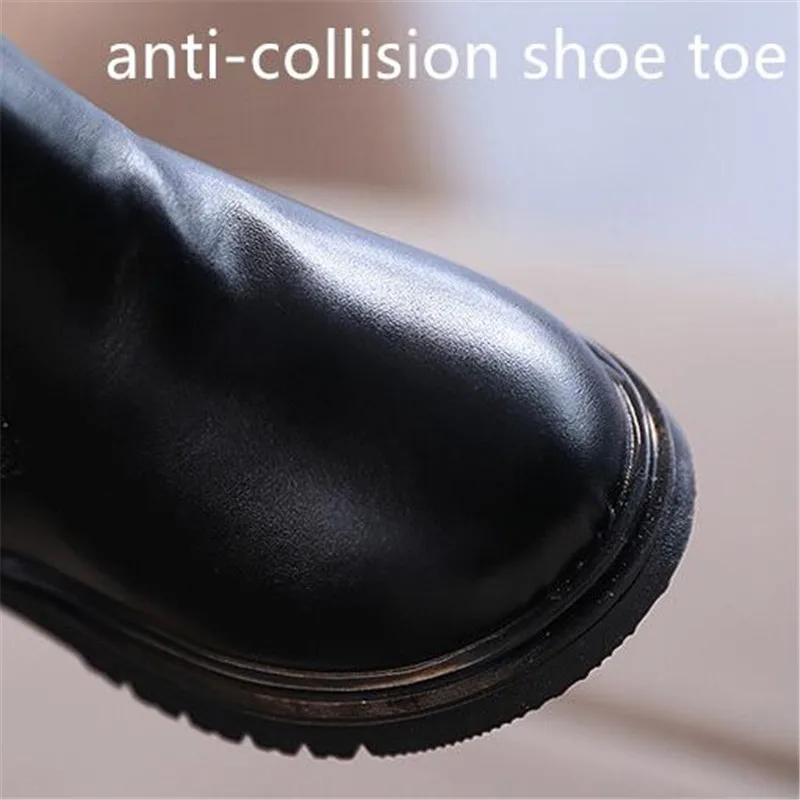 Children Chelsea Boots Kids Girls Martin Casual Autumn Winter PU Leather School Boy Shoes Fashion Toddler Booties | Детская одежда и