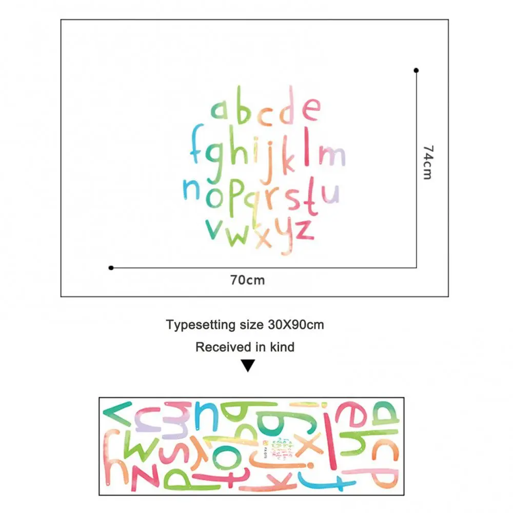 

80% Hot Sale Adjustable Watercolor 26 English Letters Children Room Sticker Sofa Decal Decor