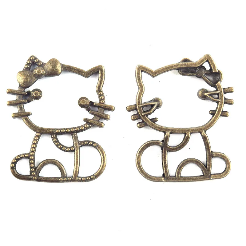 50 шт./лот античная бронза Kitty Cat соединители ювелирные изделия фурнитура подходит