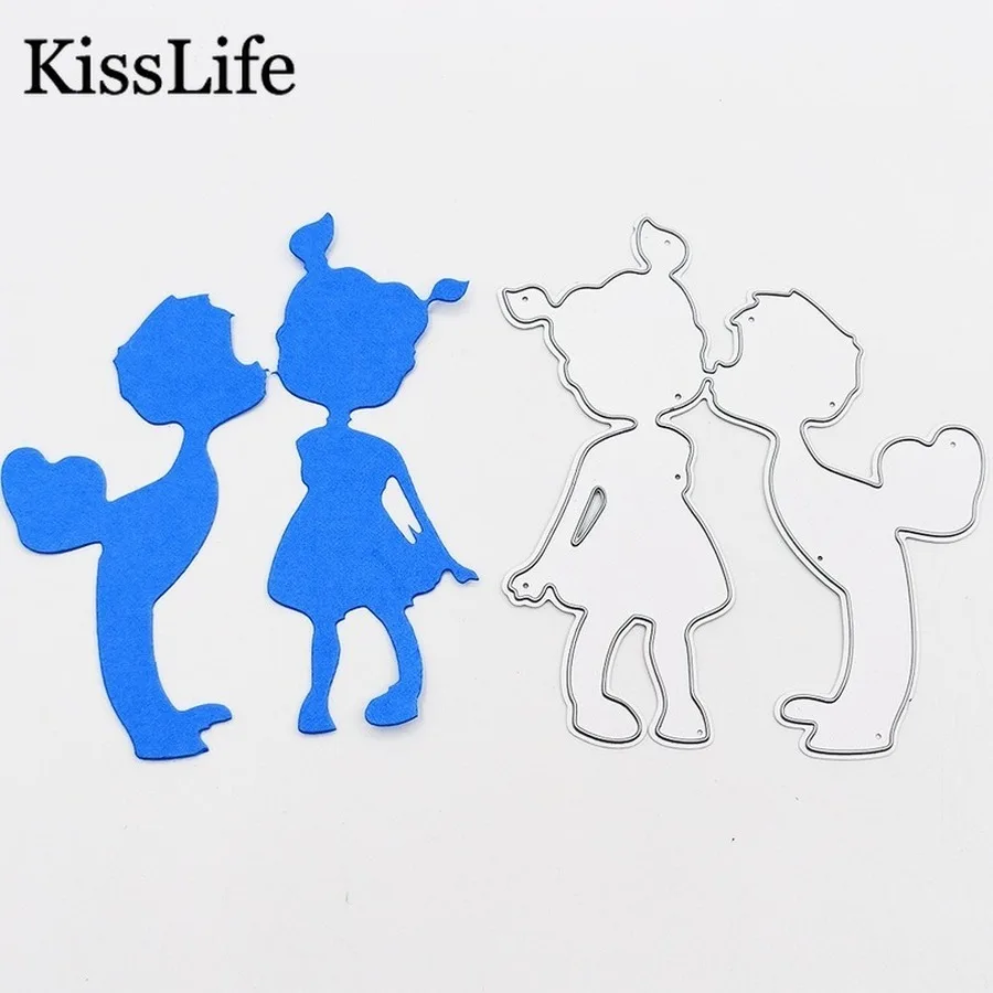 2020 New Love Couple Kissing Heart Metal Cutting Dies Alinacraft Die Cuts for Scrapbooking Card Making Valentine's Day | Дом и сад