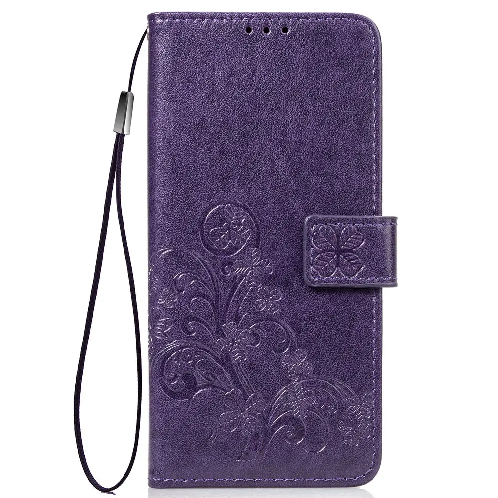 Four-leaf Clover Pattern PU Leather Flip Phone Lanyard Wallet Cover Case For Samsung Galaxy Note 8 9 10 Pro S8 S9 S10 Plus S10e | Мобильные