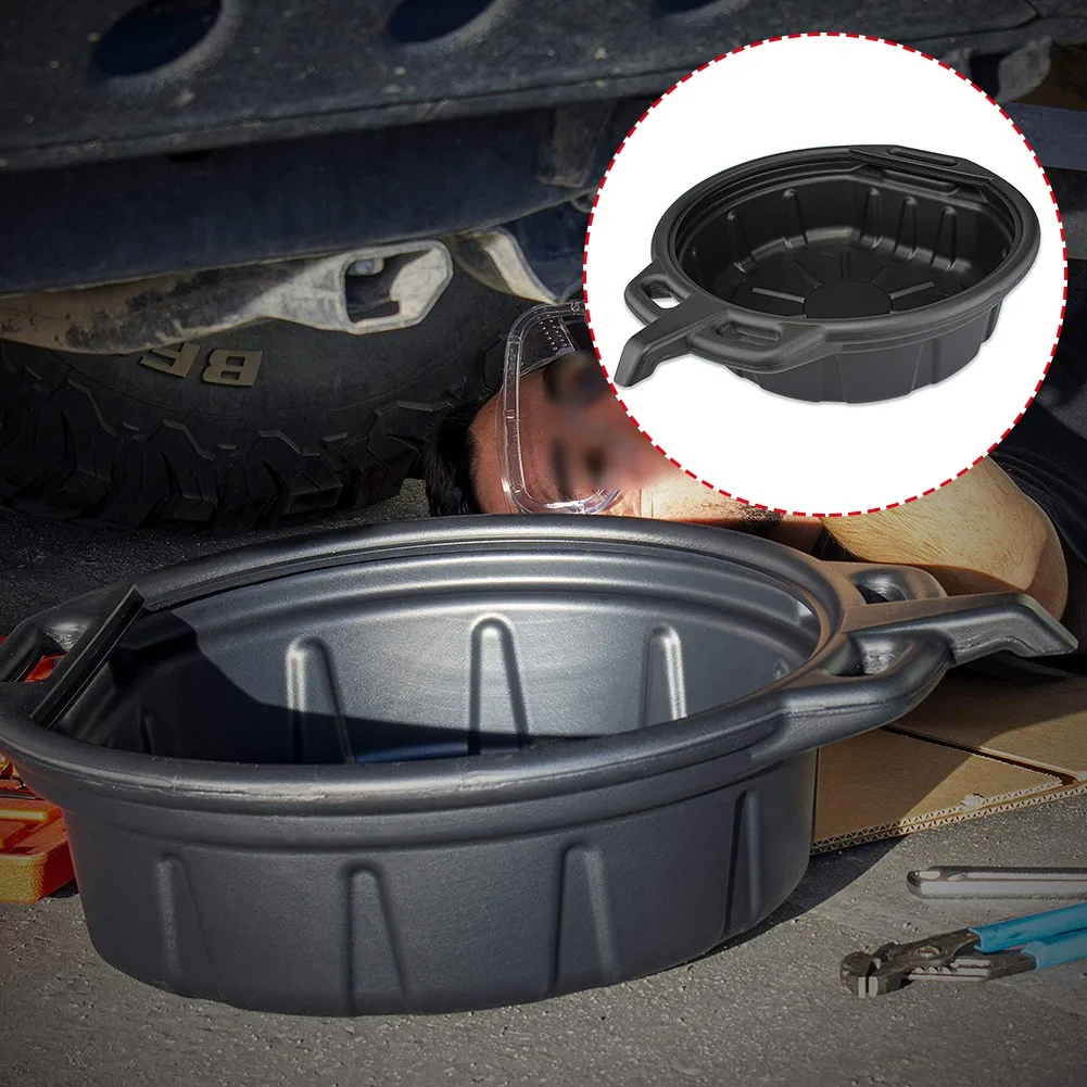 

Storage Easy Oil Pan Plastic Black Carrying Dumping Large-caliber 1pcs，