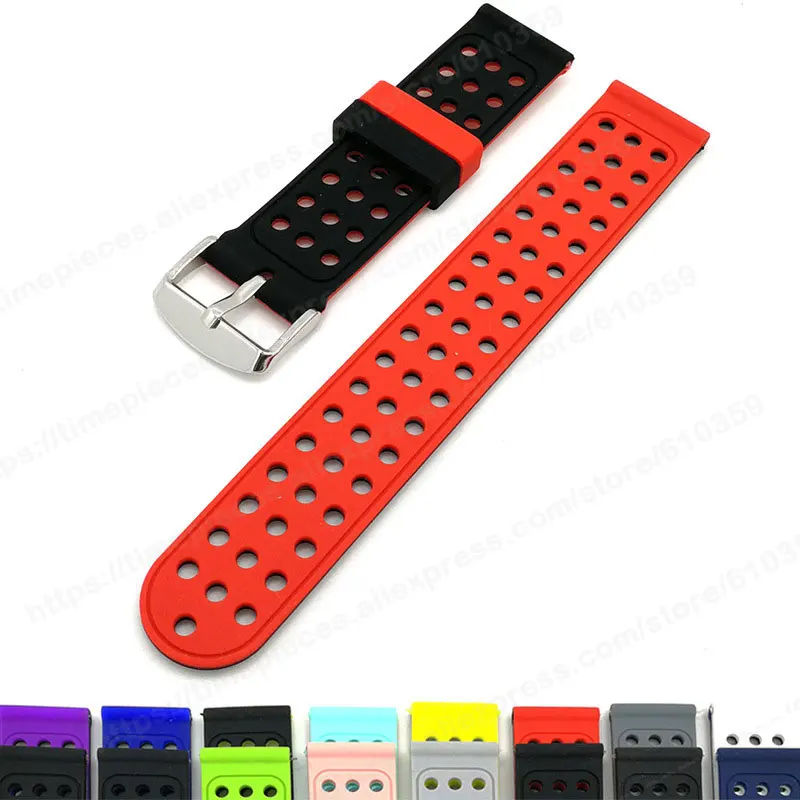 18mm 20mm 22mm sport silicone Band Strap For Samsung Gear S2 S3 Frontier amazfit Bip Lite active2 for Huawei Watch 24mm | Наручные часы