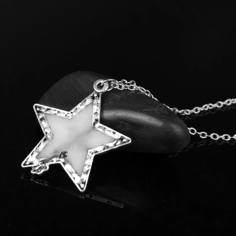 

Glowing Luminous Necklace Fairy Angel Sitting on the Crescent Moon Star Pendant Necklace Glow in the Dark Fluorescence Necklace