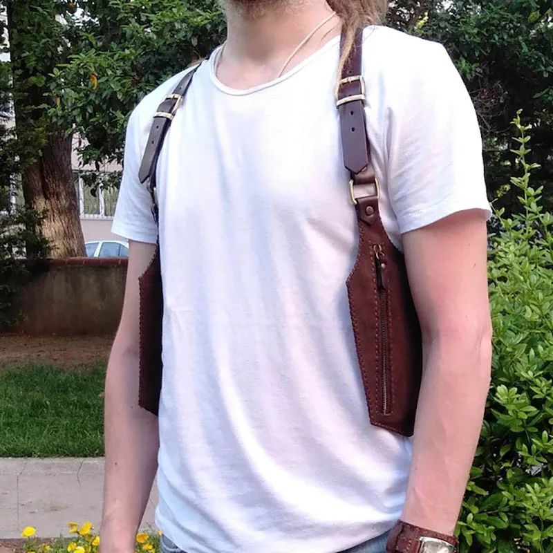 Кожаная сумка-Кобура на плечо в средневековом стиле стимпанк винтажный кошелек