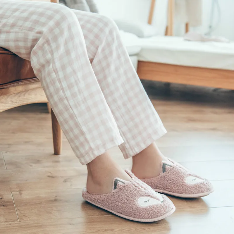 Прямая поставка теплые домашние женские тапочки с животным лисьим единорогом