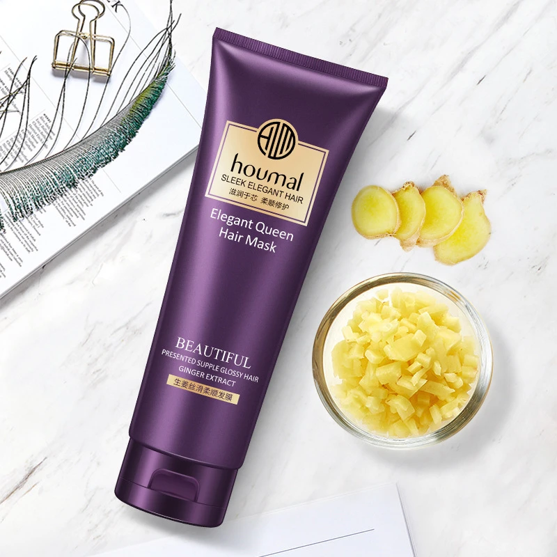 Имбирная шелковистая гладкая маска для волос увлажняющий питательный