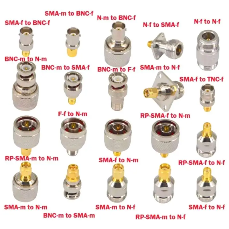 20 шт./компл. N Тип BNC TNC SMA RF набор адаптеров преобразователя|Соединители| |