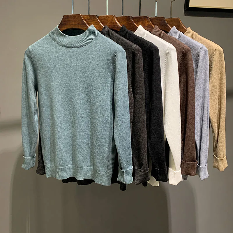 

2021 Brand clothing Men keep warm in winter Casual knit shirts/Male slim fit Round collar Set head Knit sweaters Casual clothes