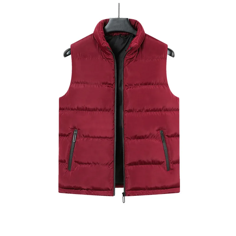 Autumn and winter men's fashion casual jacket men's padded jacket slim down cotton solid color plus fat waistcoat