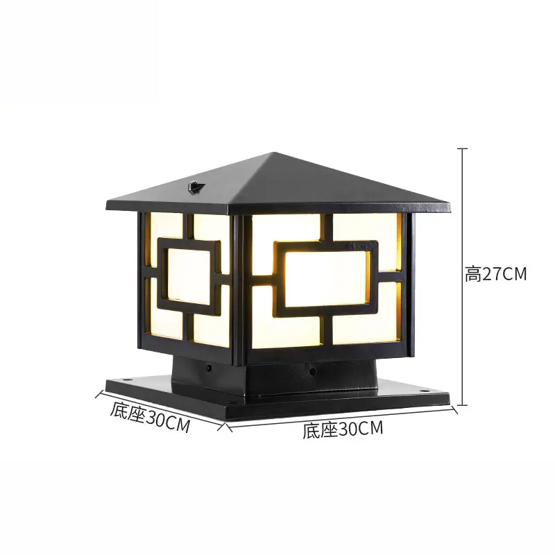 black 30x30x28 см) Европейский декоративный светильник-столбик, квадратный Ландшафтный столбик, дверные фонари, наружный садовый светильник ing - Испускаемый цвет: black