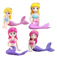 4pcs crafts fairy garden dollhouse micro landscape home decor miniature princess mermaid figurines